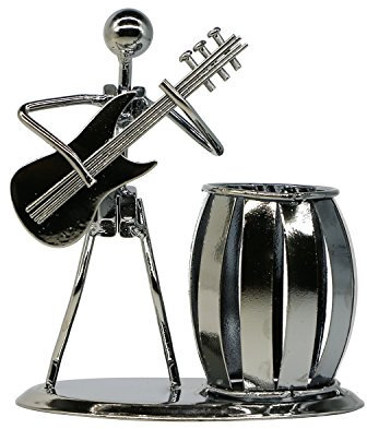 Guitar Pen Holder Creative Desktop Accessories Multipurpose Metal Pencil Holder For Gifts, Kids, Students, and Office Stationary