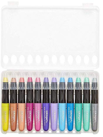 KingArt Studio Gel Sticks, Set of 12, Assorted Metallic Colors 12 Count