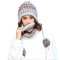 Frauen Strickmütze Schal Set Winter Warm Verdicken Häkeln Bobble Pom Pom Mütze Hut Cap Outdoor Ski Snowboard Cycle Bobble Säumen Hüte mit Fleece-Futter für Damen Mädchen Indoor und Outdoor