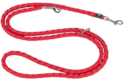 TRIXIE Hundeleine Cavo V-Leine S–M, 2,00 m ø 12 mm in rot - verstellbare Leine für Outdooraktivitäten - für kleine bis mittelgroße Hunde - 143503
