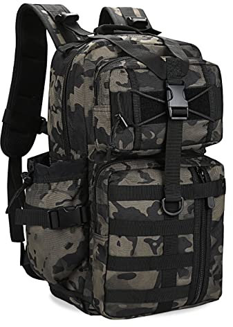 HUNTVP Tactical Backpack 25L Molle Military Backpacks Army Assault Pack Rucksack Laptop Daypack for Men Women Motorcycle Hiking Trekking Camping Hunting (25L-Camo)
