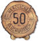 DARO Design – Baumscheibe mit Gravur für 50. Geburtstag – Geburtstags Geschenk aus Holz – Hochwertige Holz Geschenke mit Gravur ideal für Geburtstag – Dicke 6mm, Durchmesser 20cm – Made in Germany