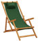 vidaXL Eukalyptusholz Massiv Strandstuhl Klappbar Liegestuhl Klappstuhl Strandliege Gartenliege Sonnenliege Faltliege Campingstuhl Stoff Grün