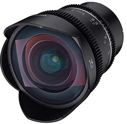 Samyang MF 14 mm T3,1 VDSLR MK2 Sony E - Obiettivo grandangolare T3,1 per Sony E Mount, 14 mm, corona dentata Follow Focus, formato completo e risoluzione APS-C 8K, nero