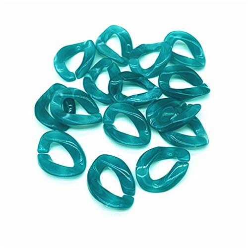 QZX1 20 pcs 17x23mm Acrylic Link Bead Chain Link Accessories Bead for Jewelry Making Necklace Bracelet DIY Bag Decoration YC0416 (Color : 19 Aqua Blue)