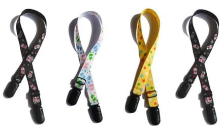 QUUPY 4 STÜCKE Verstellbare Serviettenclips Latzverschluss Halter Clips Handtuch Serviettenhalter Schlüsselband Umhängeband für Baby Kind Erwachsene und ältere Menschen (Farbe zufällig)