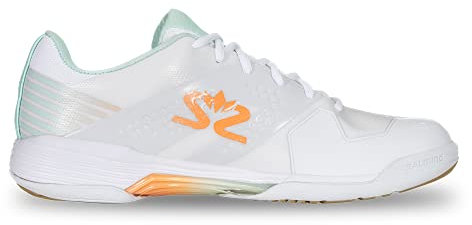 Salming Viper 5 Indoor/Court/Squash/Badmintonschuh für Damen, Weiß/Blassblau, Weiß / Hellblau, 36.5 EU