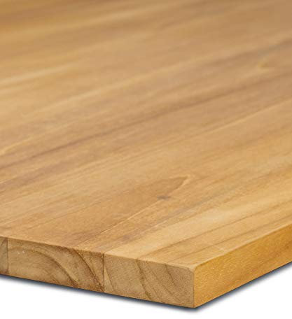 BioMaderas Estantería de madera maciza de teca, 18 mm de grosor, tablero de mesa, encimera, placa de construcción, corte, FSC® 100% continuo