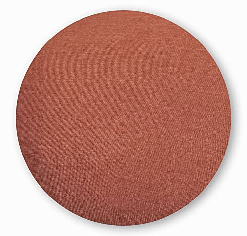 Kissenbezug Leinen Optik Terracotta 50 cm Rund Weich Dekorativ fein strukturiert Kissenbezüge für Sofa Wohnzimmer Schlafzimmer Dekokissen mit verstecktem Reißverschluss Couchkissen