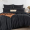 Soifox Bettwäsche 220x240 Schwarz bettwäsche-Sets aus Mikrofaser bügelfrei & knitterfrei - Bettbezug 220 x 240 Set mit 80x80 cm Kissenbezug 2er Set Bettwasche mit Reißverschluss