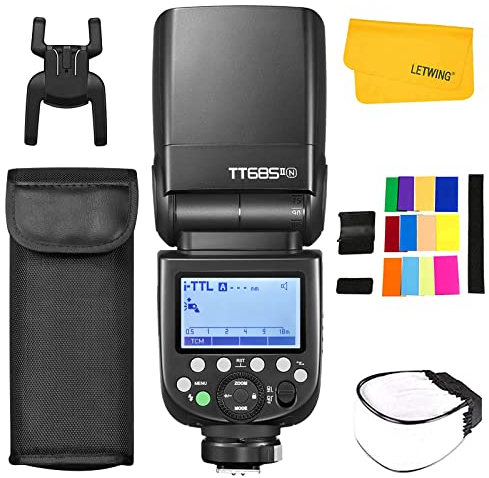 Godox TT685II-N TT685II TTL Blitz Blitzgerät, HSS 1/8000s GN60 2.4G Wireless X System Speedlite Compatible with Nikon Kameras(TT685II-N)