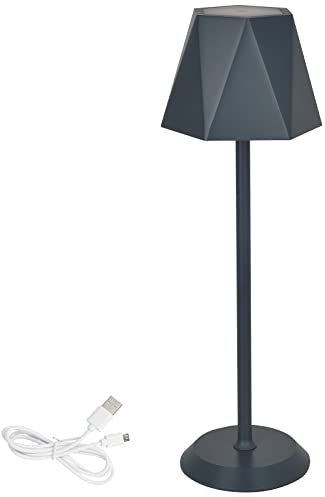 Clauss LED-Tischlampe mit Akku via USB aufladbar, kabellos, mit Dimmer, aus Metall für Innen und Außen, IP54, grau, Clauss 10012