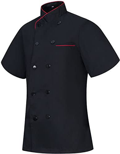 MISEMIYA Damen Women's Chef Jacket KZ-8441 KOCHJACKE KZ-703, Herren 8441-Schwarz, S