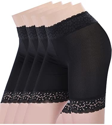 Boao Spitzen Shorts Sicherheitshosen Leggings (Schwarz, M-L)