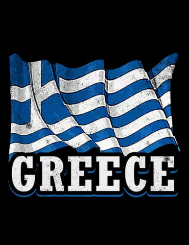 Greece Greek Flag Notebook: 100 blank lined pages, 8.5x11in