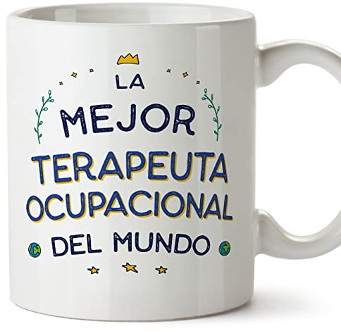 MUGFFINS Tazas para TERAPEUTA OCUPACIONAL mujer - En Español - Mejor del Mundo - 11 oz / 330 ml - Regalo original y divertido
