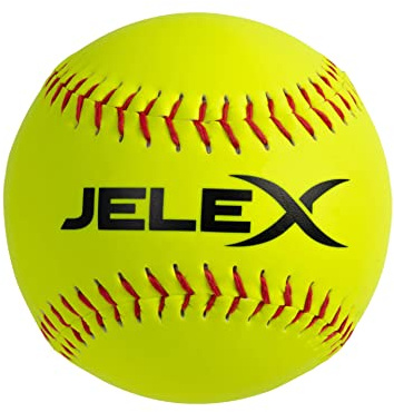 JELEX Homerun Equipment Baseball 9 und 12 Weiß Neon Kunstleder, 200g / 140g, schlagfester Kork-Kern wetterfeste Oberfläche, hochwertige robuste Doppelnaht, fürs Training und Spielen (12, Neon)