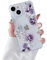 DEFBSC Soft Case Compatible with iPhone 13, Clear Floral Flower Pattern Print Design for Girls Women Flexible Shockproof TPU Bumper Protective Phone Case - Purple Peony