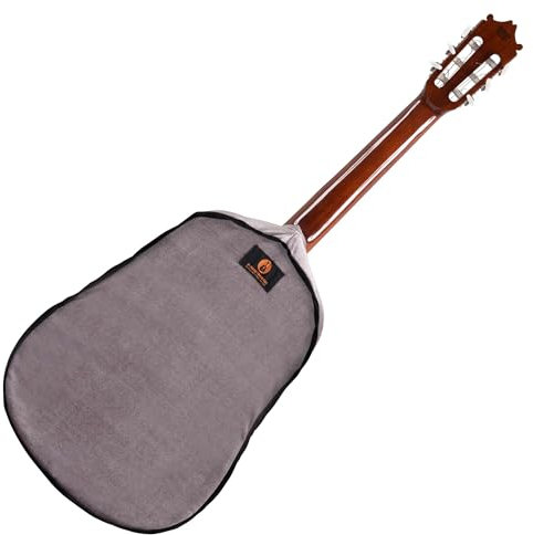 Alba Guitar Beads Hülle für Gitarren, Schutzhülle für klassische Gitarre, Staubsamtbezug für Akustikgitarre und E-Gitarre, Grau
