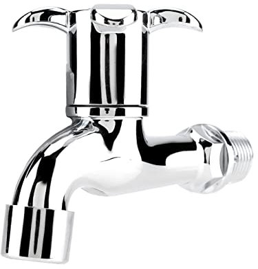 Waschbeckenarmatur mit Einzelauslauf und Griff ABS Waschmaschine Wasserhahn Waschtisch Wasserhahn Bad und Küche Zubehör 4 Blüten Griff Typ Wasser Zuhause