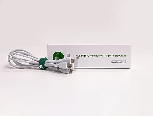 USB-C to MFI Lightning Cable with Right Angle (0.3m, Set of 5)