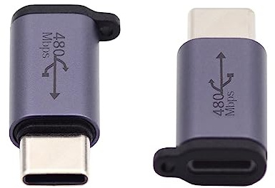 CY-adapter 2 st/parti USB 2.0 8P hona till Micro USB Type-C USB-C strömadapter 480 Mbps data med kedjehål