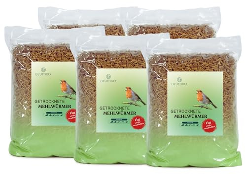 Mehlwürmer getrocknet 5 kg – Proteinreiches Reptilienfutter, Schildkrötenfutter & Fischfutter – Premium Qualität im wiederverschließbaren Beutel