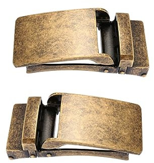 STOBOK 2 Stück Braune Gürtelschnallen Für Herren – Automatische Schnalle Aus Legierung Für Arbeitsgürtel Für Herren (leicht)