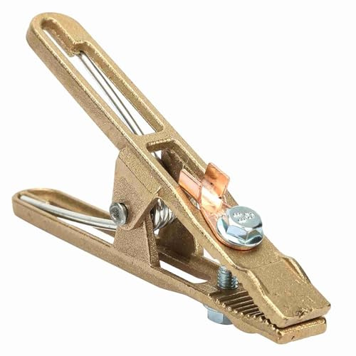 Respicefinem Professional Welding Accessories 260/300/500 Amp Brass A Type Ground Clamp | High Strength Ground Clamp for Welding Machines (260A)
