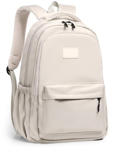 Lahrma Travel Backpack Womens, Lightweight 14 Inch Laptop Rucksack Bag for Men, Splash-proof & Casual Daypacks for School College Work (White)