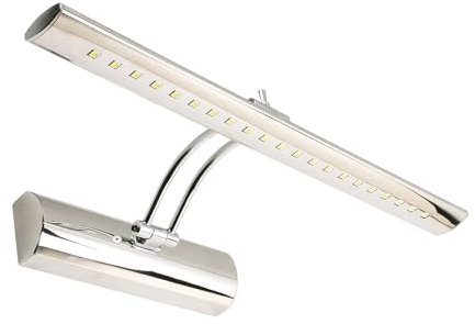 Licht-Erlebnisse LED Spiegelleuchte Edelstahl mit Schalter B: 40,5 cm in Chrom 3900 K 460 lm neutralweiß verstellbare Wandleuchte Badezimmer FELIX