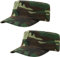 2 Stück Militär Baseball Cap in Grün Tarnfarbe, Flache Sonnenkappe verstellbar für Herren & Damen, Sommer Army Cap