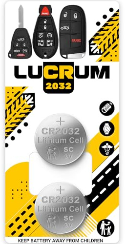 Lucrum for Jeep Key Fob Battery Replacement CR2032 Car Remote Key Battery for Jeep Cherokee, Trailhawk, Compass, Grand Cherokee, Renegade 2011-2023 CR2032 Batteries for Key Fob
