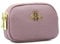 QIUTIMIY Borsa piccola in pelle da donna Portamonete portamonete con doppia tasca con cerniera con portachiavi，Viola
