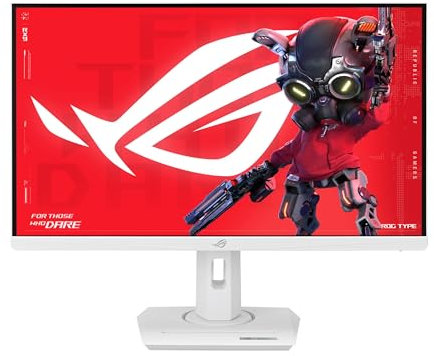 ASUS ROG Strix 27” 4K HDR USB-C Gaming Monitor (XG27UCG-W) – White, UHD (3840x2160) Dual Mode (4K 160Hz or FHD 320Hz), 1ms, Fast IPS, ELMB Sync, G-SYNC Compatible, AI Gaming, 3yr Warranty