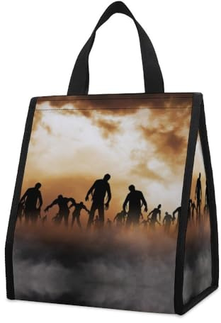 Cmagnifico Large Foldable Waterproof Insulated Lunch Bag, Zombies Dead Men Walking Body at Night Lunch Bag, Tote Lunch Bag for Work, Picnic, Travel