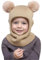 ZLLkeji Baby Wintermütze Kinder Schlupfmütze Bär Kindermützen mit Bommel Winddicht Kälteschutz Strickmütze Warm Beanie Kleinkinder für 6 Monate-8 Jahre Alt Baby Khaki