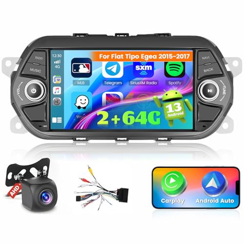 Ohradio 2G+64G Android 15 Autoradio per Fiat Tipo Egea 2015-2017 con Navi Carplay Android Auto, Schermo 7 Pollici GPS WiFi Bluetooth RDS/FM MirrorLink+Telecamera Retromarcia