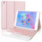 JADEMALL Coque Clavier avec Trackpad pour iPad 6eme/5eme Generation 2018/2017, AZERTY Clavier avec Pavé Tactile pour iPad Air 2/1 9.7 Pouces, Rétroéclairé Détachable sans Fil avec Porte-Crayon, Rose