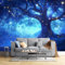 Fototapete Glühwürmchen Bildtapete Zauberwald Seide Wandtapete 3d Effekt Wand Dekoration für Wohnzimmer Schlafzimmer Flur 200x140cm