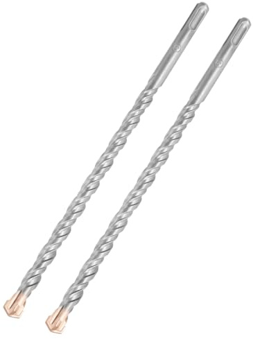 HILPATY SDS Plus Masonry Drill Bits 12 x 250mm x 2pcs Tungsten Carbide Cross Tip Rotary Hammer Drill bit for Masonry, Concrete, Brick Wall, Cement, Stone