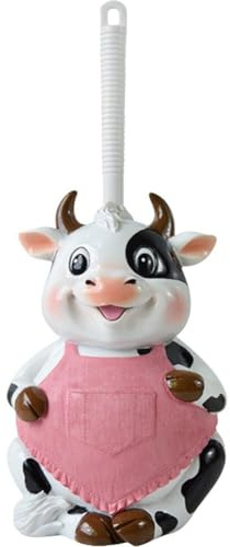 Ericetion Kompakte Toilettenbürste, Toilettenbürste, Badezimmer, Neuheit, Toilettenbürstenhalter, Cartoon-Frosch, Kuh, AFFE, Harz, Toilettenwäscher-Set, Kreative Toilettenbürste