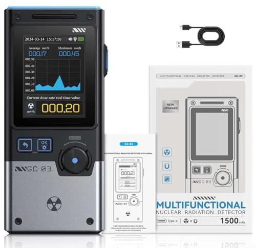 SMZhomeone GC-03 Strahlungsmessgerät mit elektrischer Magnetfelderkennung, digitaler Bildschirm für industriellen Einsatz (schwarz)