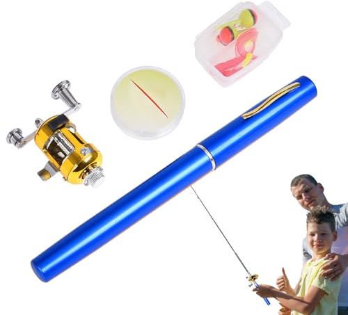 Taschenstift Angelrute | Tragbarer Stiftstab Und Reel Combo Angel Pen | Stiftfischereisen, Taschenfischerei, Kleine Fischereistange Für Wanderer, Freunde, Geburtstage