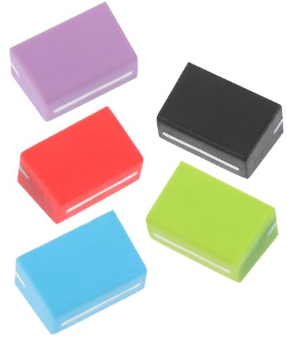 5 Stück Faderkappen mit 4mm Innenloch für Mischpult Schieberegler | Gummi, Ersatzknöpfe für Dj‑mischpulte, 5 Farben, zur Audioanpassung