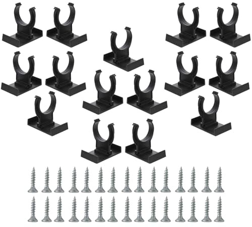 15 clip per zoccolo da cucina con 30 viti, clip per kickboard, staffe di fissaggio resistenti per battiscopa e armadi, facili da installare, design in plastica resistente (nero)