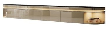 Consola de TV Flotante Centro de Entretenimiento Pared, Consola Multimedia for TV, estantes flotantes con iluminación, Mueble Flotante Soporte de TV Flotante