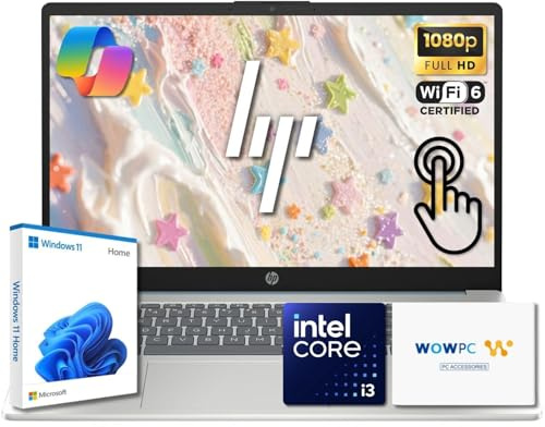 HP 15.6 Pavilion FHD Touchscreen Laptop | Intel Core i3 | 32GB DDR4 | 2TB PCIe SSD | AI Enhanced Win 11 | Numeric Keypad | Wi-Fi 6 & HD Webcam | WOWPC USB | Up to 10H Battery for Work & School