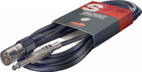 Stagg Mono Microphone Cable Mic Instrument Lead XLR Male to Mono Jack - 1.0m