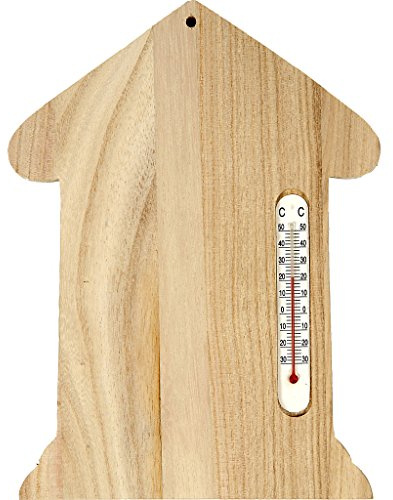 Maison thermomètre, 23,5x16,5 cm, paulownia, 1 pièce